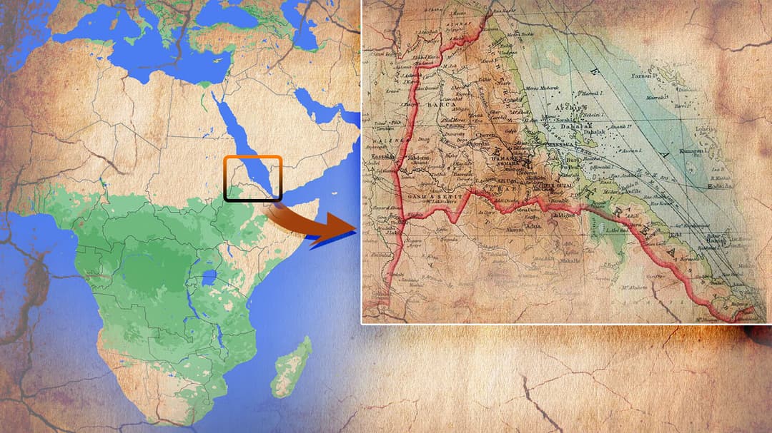 Map showing Eritrea in the Horn of Africa