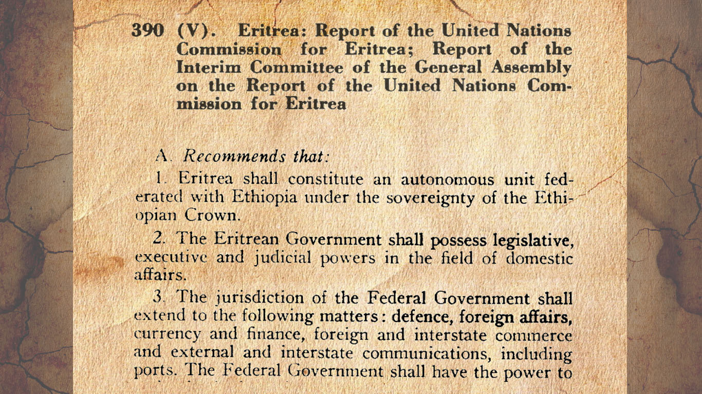UN Resolution 390 A (V) - federatation of Eritrea with Ethiopia)