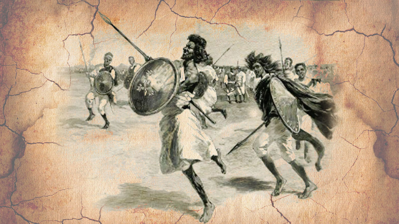 Warriors in war dance